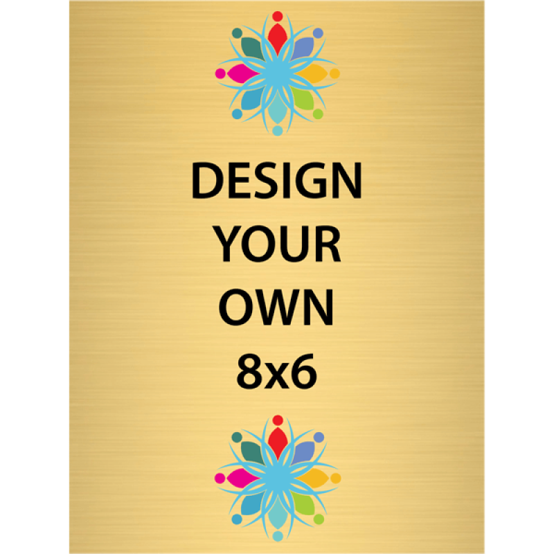 Vertical Full Color Brass Signs 8" x 6"