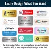 12 examples of full-color personalized name tags with and without logos