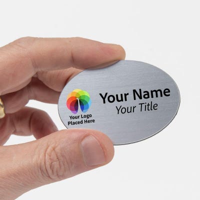 Full Color Custom 1.75" x 2.5" Oval Name Tag  - alternate view