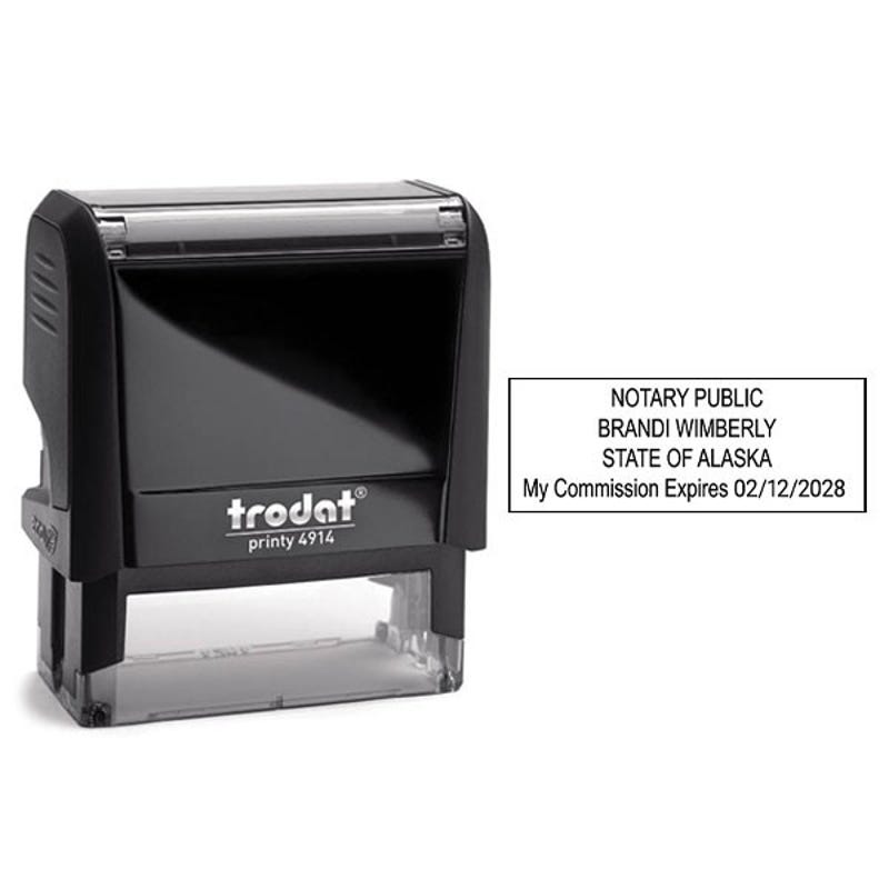 Alaska Notary Rectangle Stamp Imprint and Body