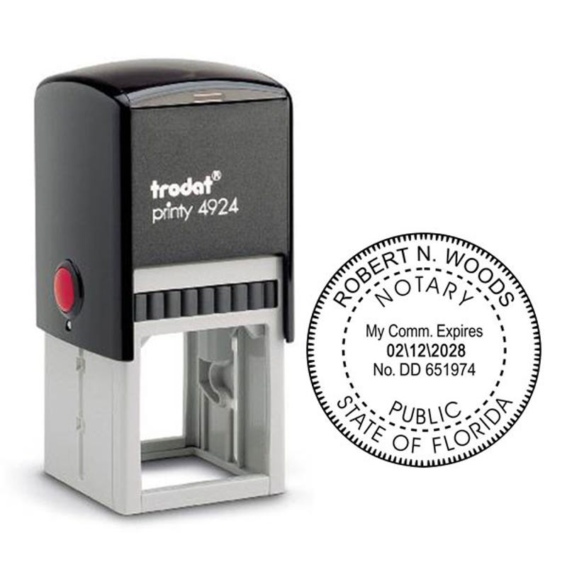 Florida Notary Bonded Thru Agency Stamp Body and Impression