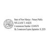 New Mexico Notary Rectangular State Stamp Impression on White