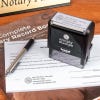 Rectangular New Mexico Notary State Stamp Used on a Document