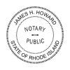 Rhode Island Round Notary Seal impression in black ink