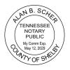 Tennessee Round Notary Seal impression with black ink