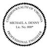 A close-up on the tate of Virginia Engineer Seal impression