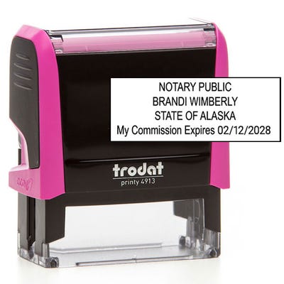 Alaska Pink Rectangle Notary Stamp - alternate view