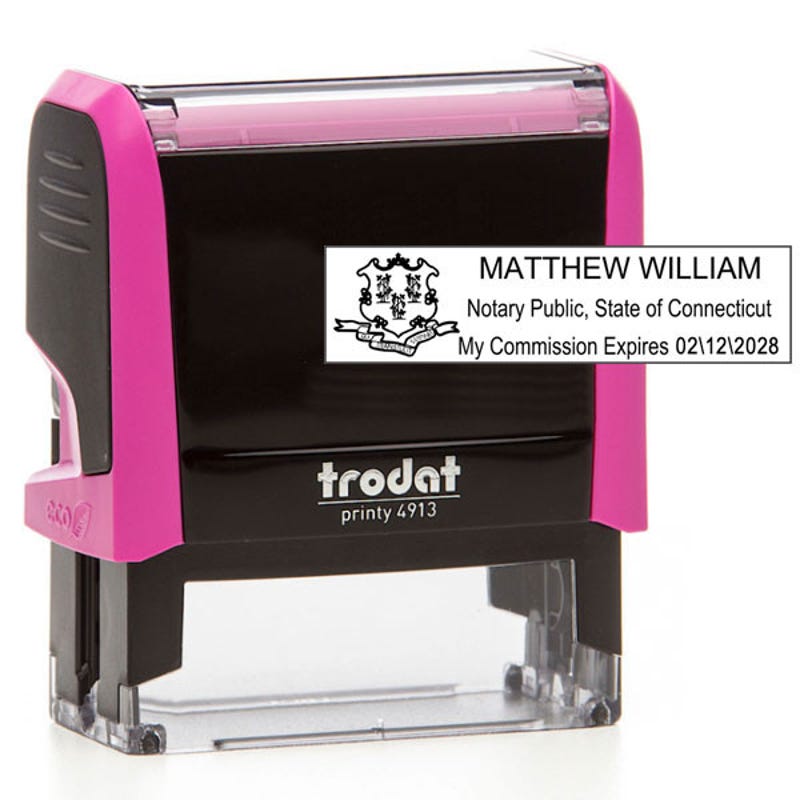 Connecticut Notary Pink Stamp