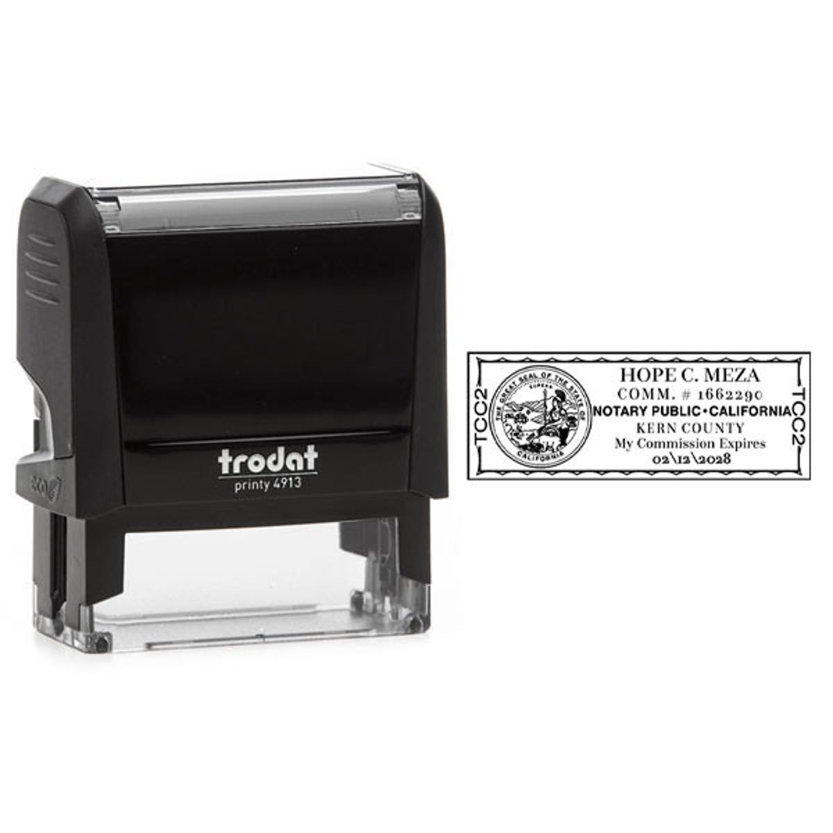California Notary Rectangle Design Body and Impression