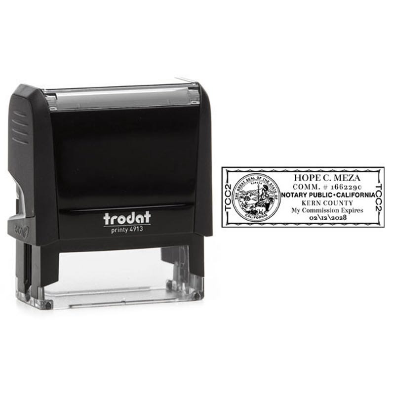 California Notary Rectangle Design Body and Impression