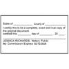 Certified True Copy Stamp for Notary Use Imprint Example