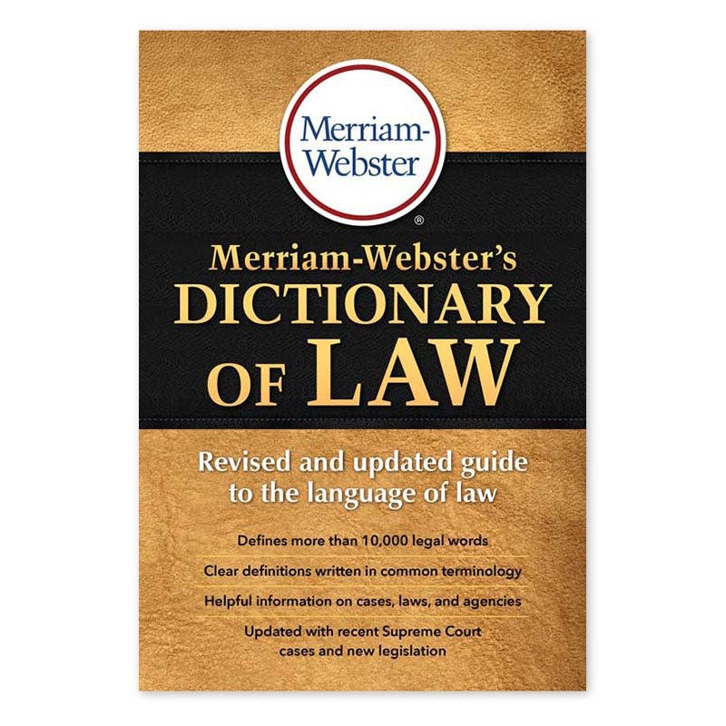 Merriam Webster's Dictionary of Law (front shot)