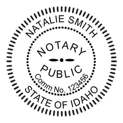 Idaho Round Notary Stamp - alternate view