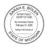 Impression of Michigan Round Notary Stamp