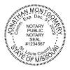 Missouri notary public seal with expiration date, name, and commission number.