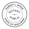 Impression example of Wisconsin Notary Stamp in black ink