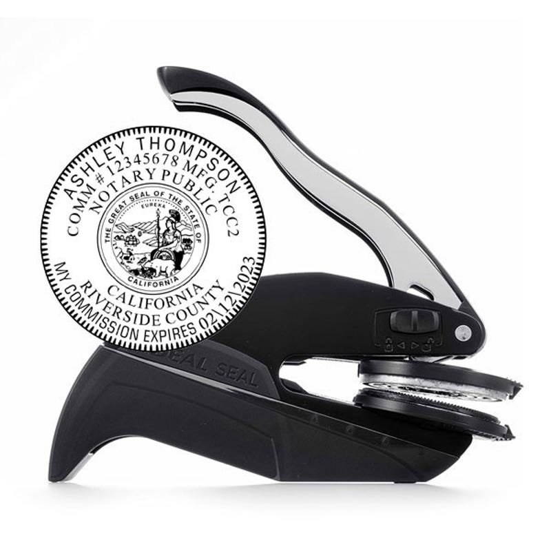 California Notary Round Seal Embosser and Impression