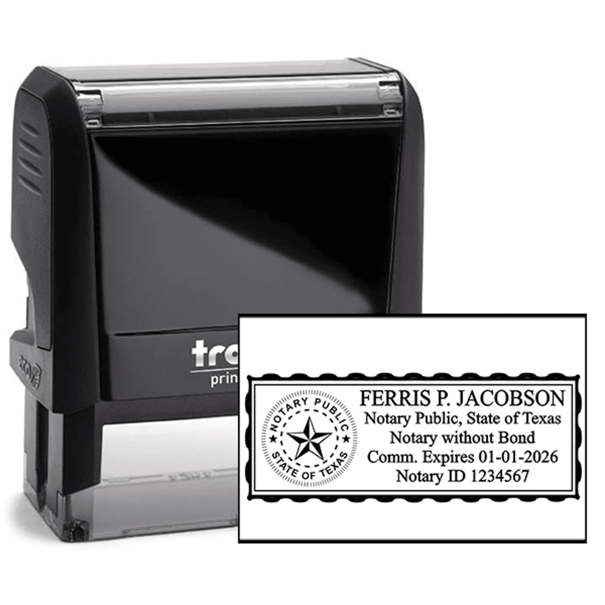 Texas Notary without Bond Rectangle