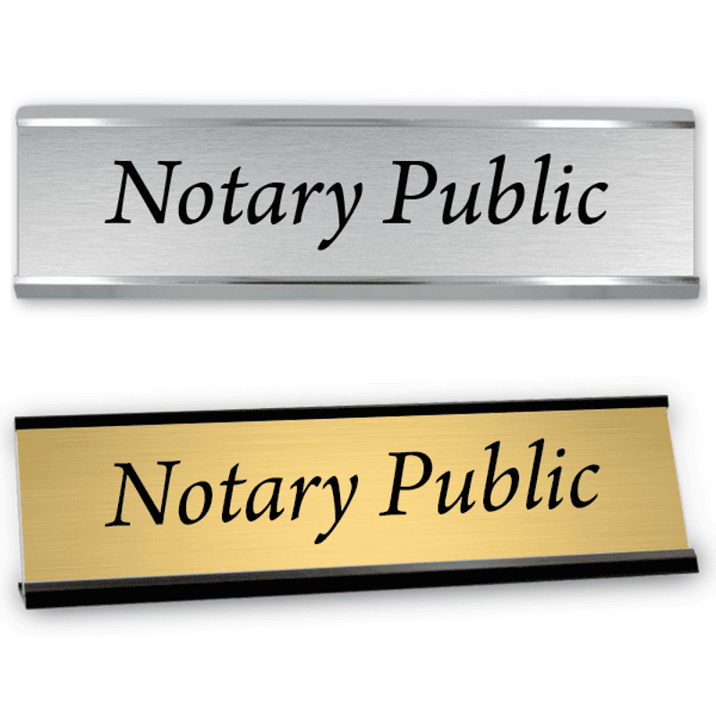 Notary Public Sign with Frame | 2" x 8"