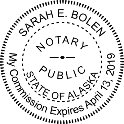 Alaska Round Pink Notary Seal - alternate view