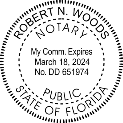 Florida Round Pink Notary Seal - alternate view
