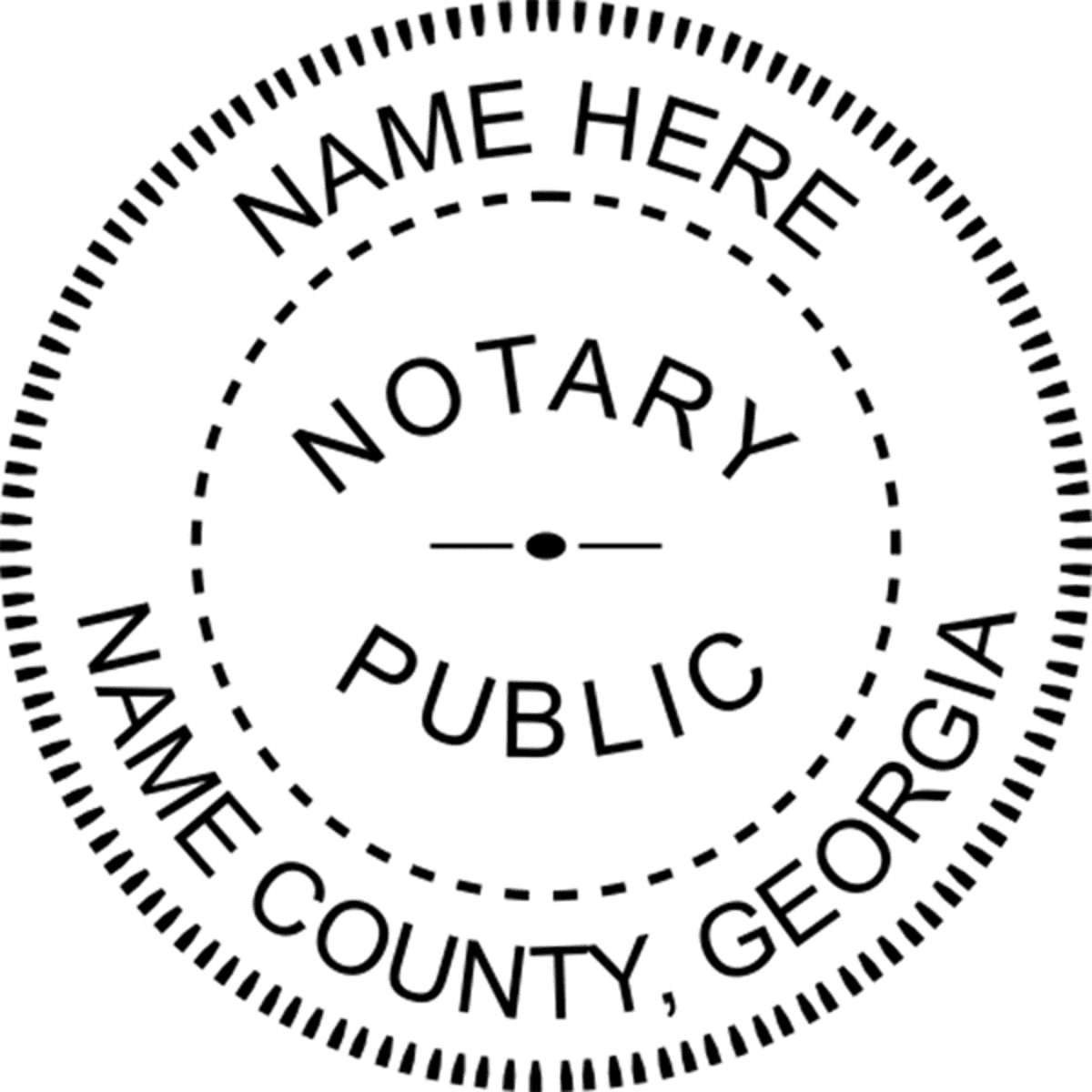 Georgia Notary Pink - Round Design Imprint Example