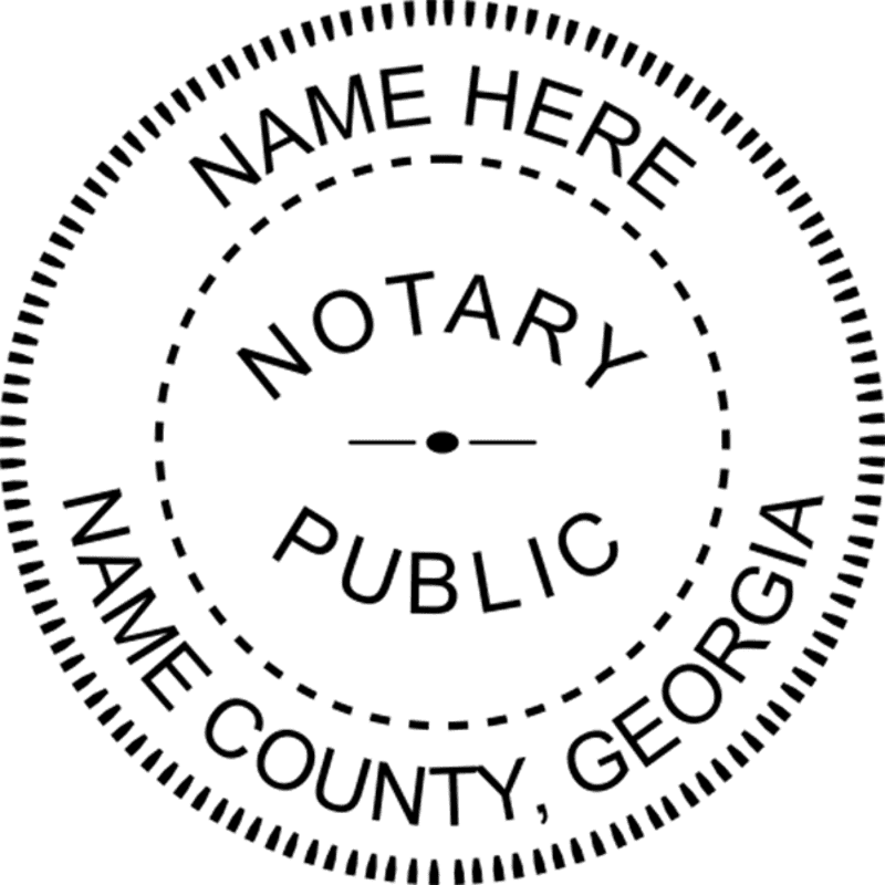 Georgia Notary Pink - Round Design Imprint Example