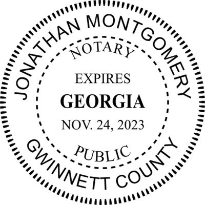 Georgia with Expiration Round Pink Notary Seal - alternate view