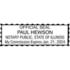 Illinois Notary Pink Stamp - Rectangle Imprint Example