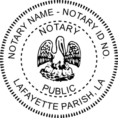 Louisiana Round Pink Notary Seal - alternate view