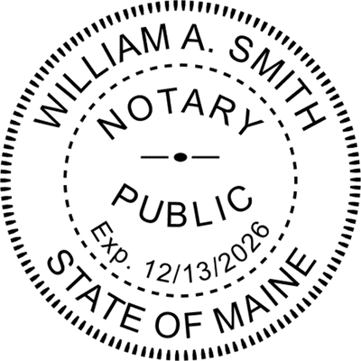Maine Round Pink Notary Seal - alternate view