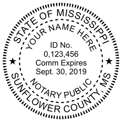Mississippi Round Pink Notary Seal - alternate view