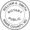 North Carolina Notary Pink - Round Design Imprint Example