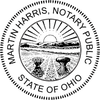 Ohio Notary Pink - Round Design Imprint Example
