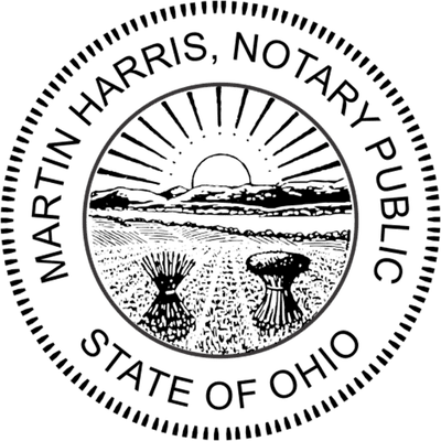 Ohio Round Pink Notary Seal - alternate view