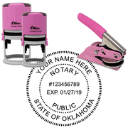 Oklahoma Round Pink Notary Seal