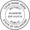 Oklahoma Notary Pink - Round Design Imprint Example