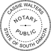 South Dakota Notary Pink Seal - Round Design Imprint Example
