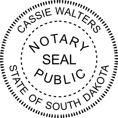 South Dakota Round Pink Notary Seal - alternate view