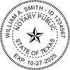 Texas Notary Pink - Round Design Imprint Example