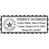 Texas Notary Pink Stamp - Rectangle Imprint Example