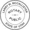 Utah Notary Pink Seal - Round Design Imprint Example