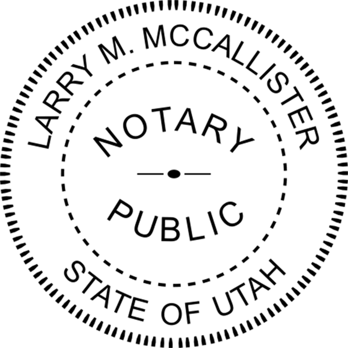 Utah Notary Pink Seal - Round Design Imprint Example