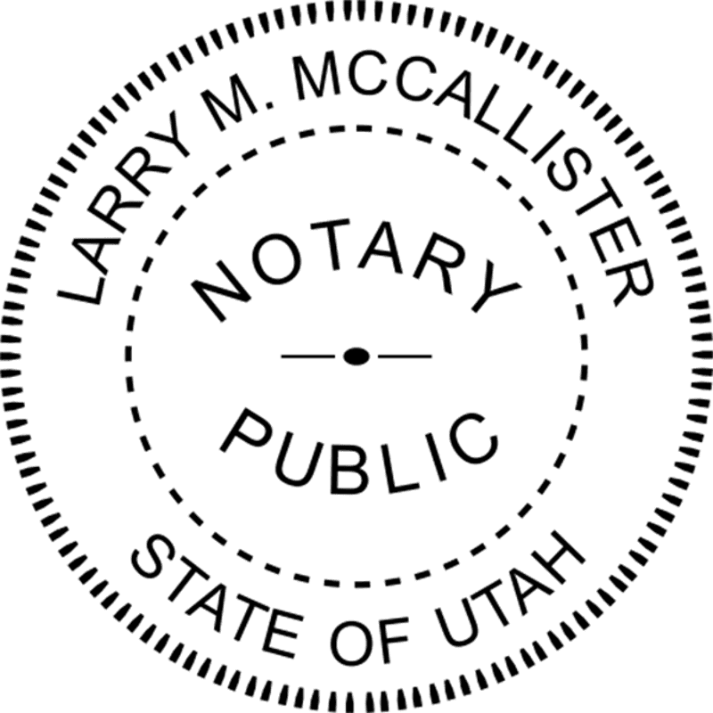 Utah Notary Pink Seal - Round Design Imprint Example