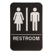 Black Unisex 9" x 6" ADA Braille Restroom Sign
