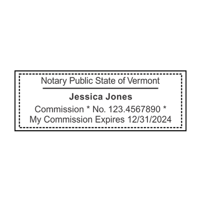Vermont Pink Rectangle Notary Stamp - alternate view