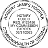 Virginia Notary Pink - Round Design Imprint Example