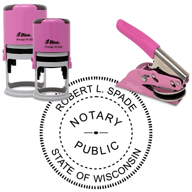 Wisconsin Notary Pink - Round Design