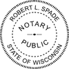 Wisconsin Notary Pink - Round Design Imprint Example