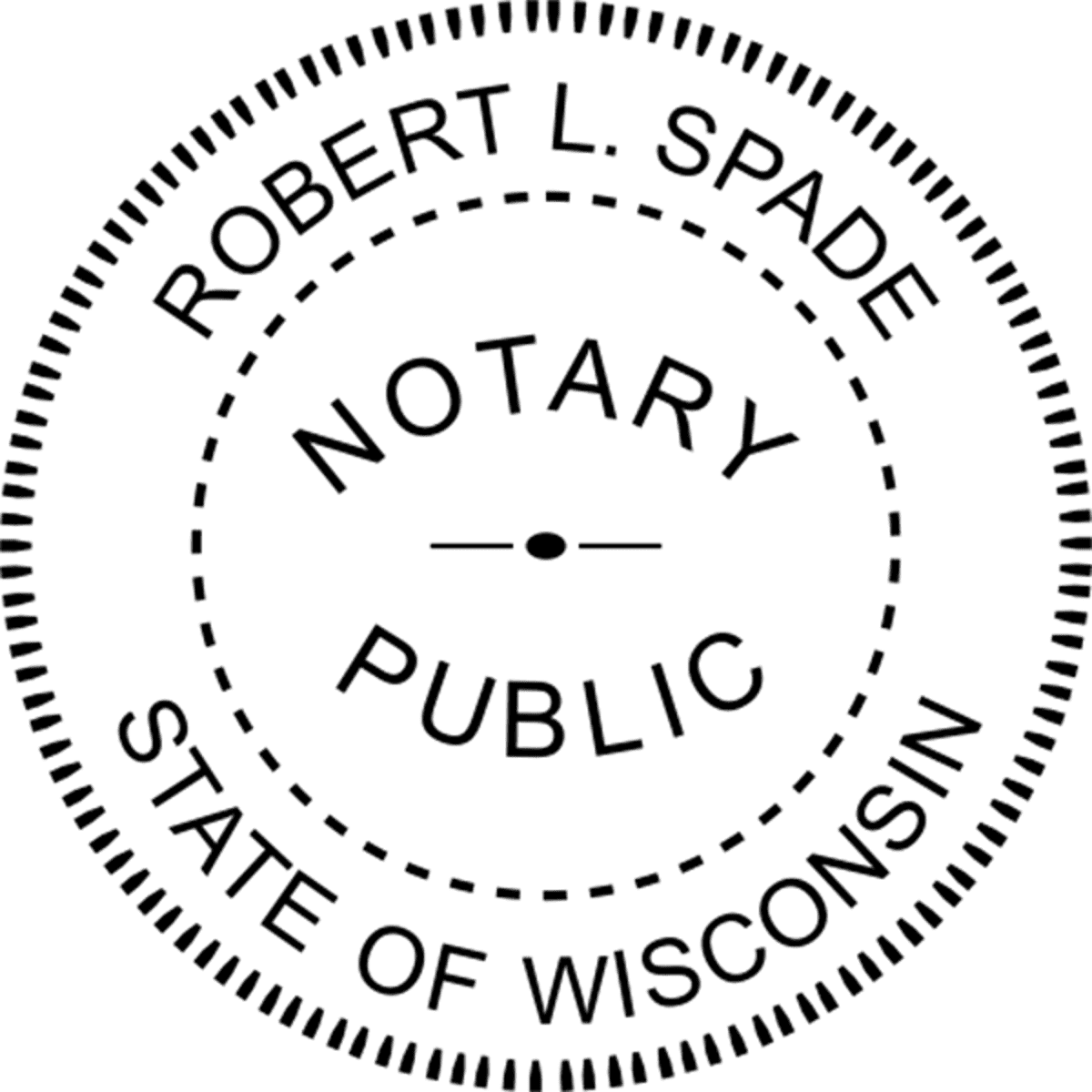 Wisconsin Notary Pink - Round Design Imprint Example